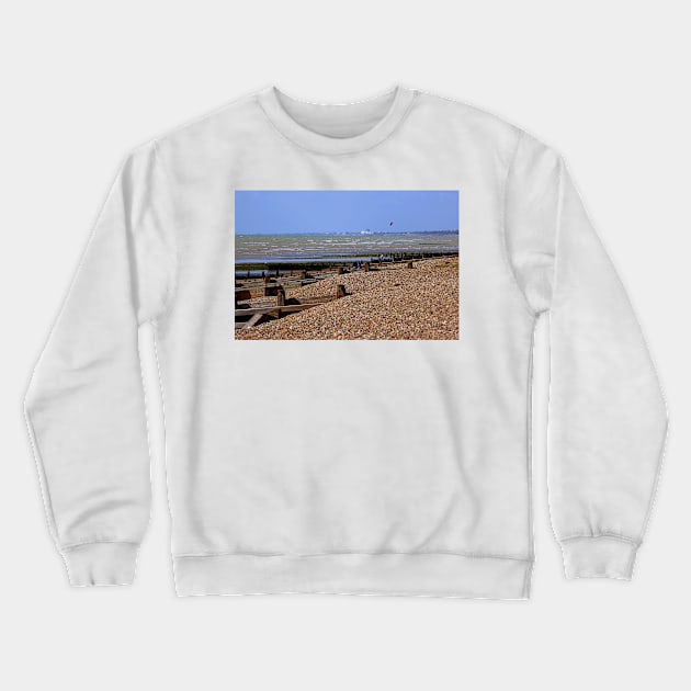 Angmering on Sea Beach Sussex England Crewneck Sweatshirt by AndyEvansPhotos